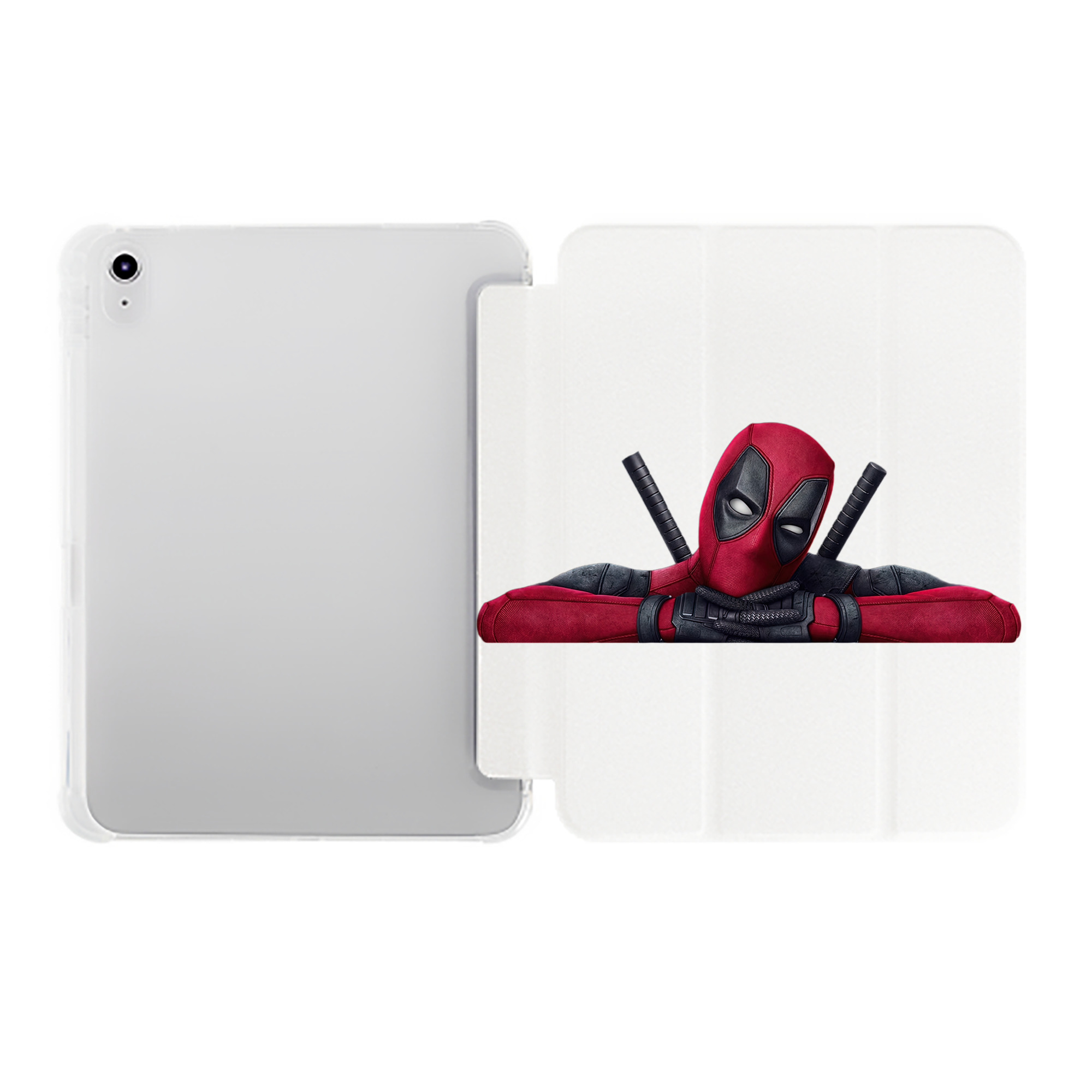 （画像用） Deadpool デッドプール IPad ケース ペン収納付き 三つ折りスタンド PUレザー×シリコン 対応機種9.5/10.5/10.9インチ